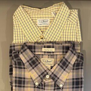Lot of 3 Men’s Plaid Shirts – L.L. Bean & Chaps Ralph Lauren – Size XL